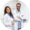 Health practitioner with patient