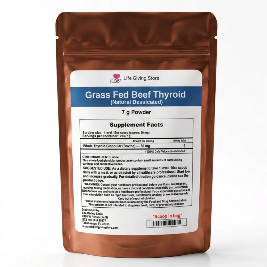 Grass Fed Beef Thyroid (Natural Desiccated)