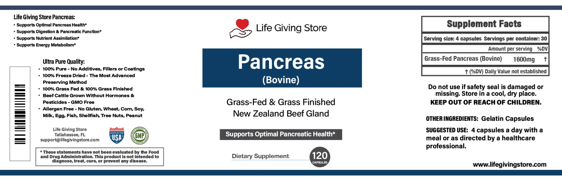 Grass Fed Beef Pancreas
