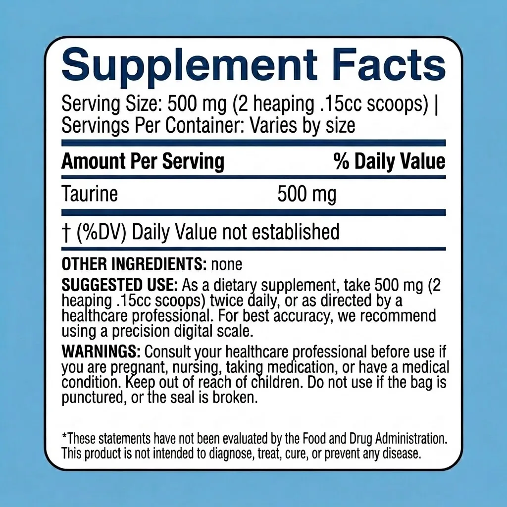 taurine USP grade ajinomoto powder supplement facts