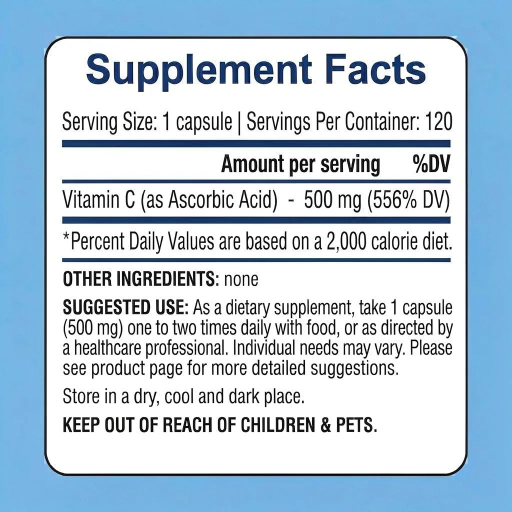 vitamin c capsules supplement facts