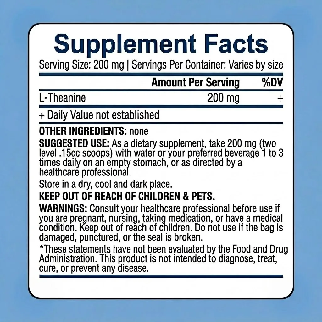 l-theanine powder usp grade supplements facts