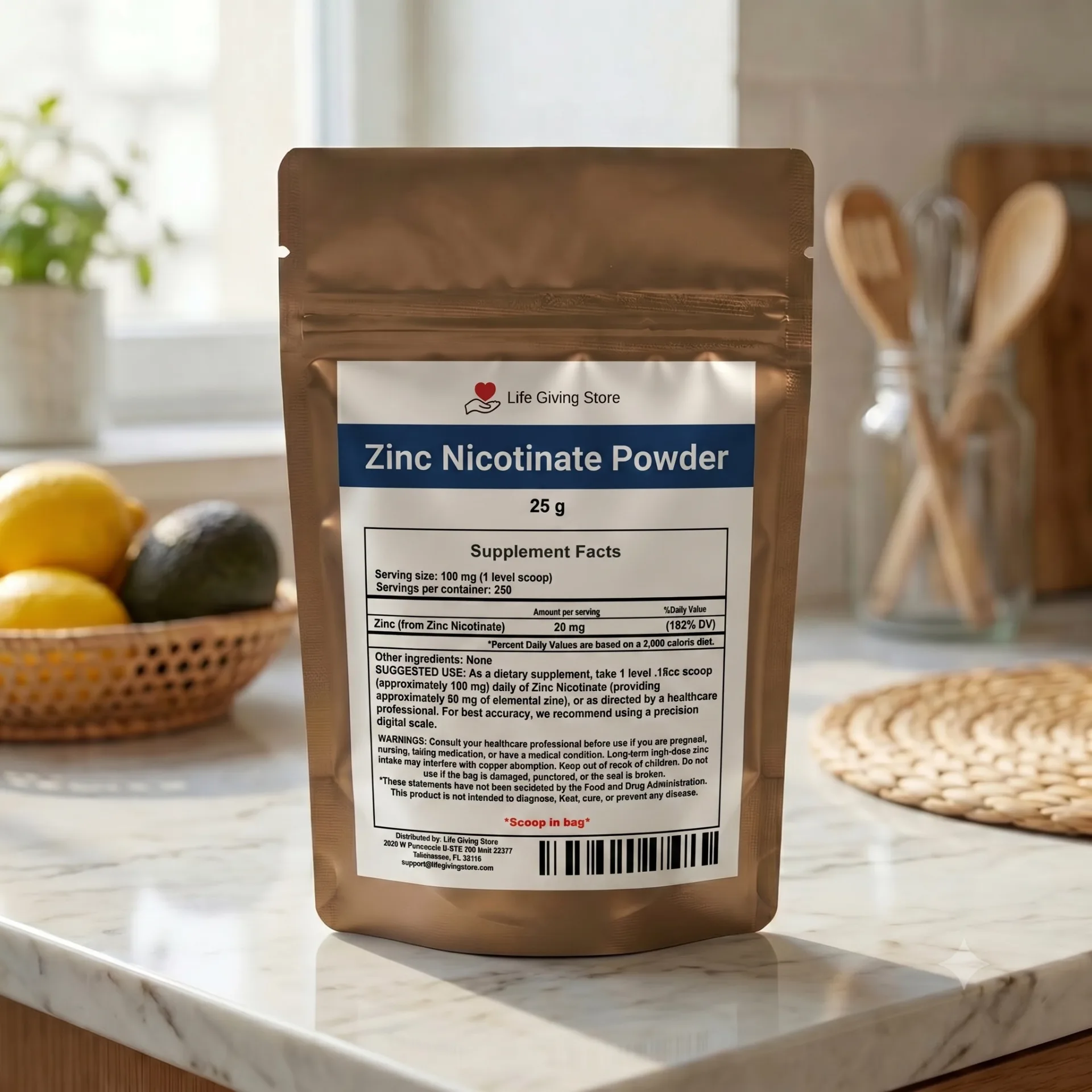 zinc nicotinate 100mg powder lifestyle