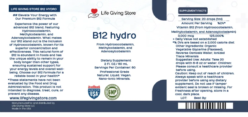 Vitamin B12 Liquid (Hydroxocobalamin, Methylcobalamin, Adenosylcobalamin) - Image 3