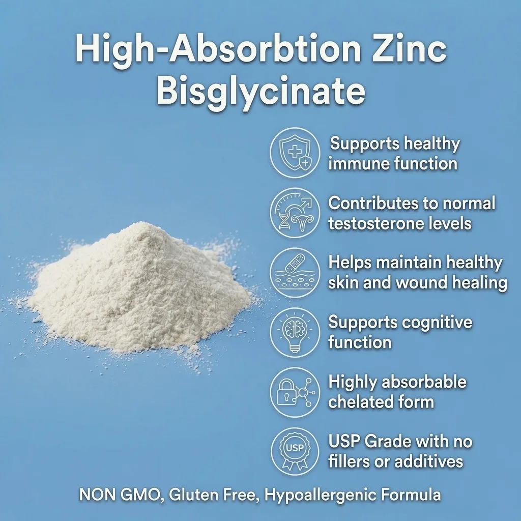 zinc bisglycinate powder USP grade benefits