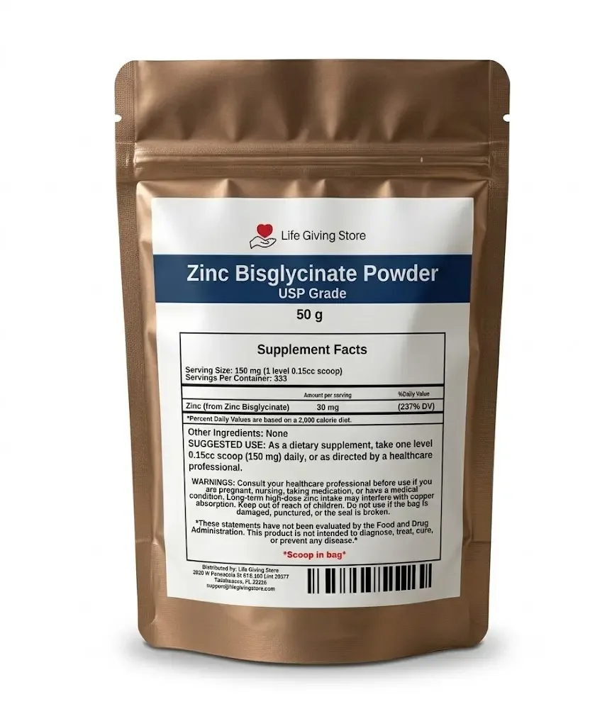 zinc bisglycinate powder USP grade main