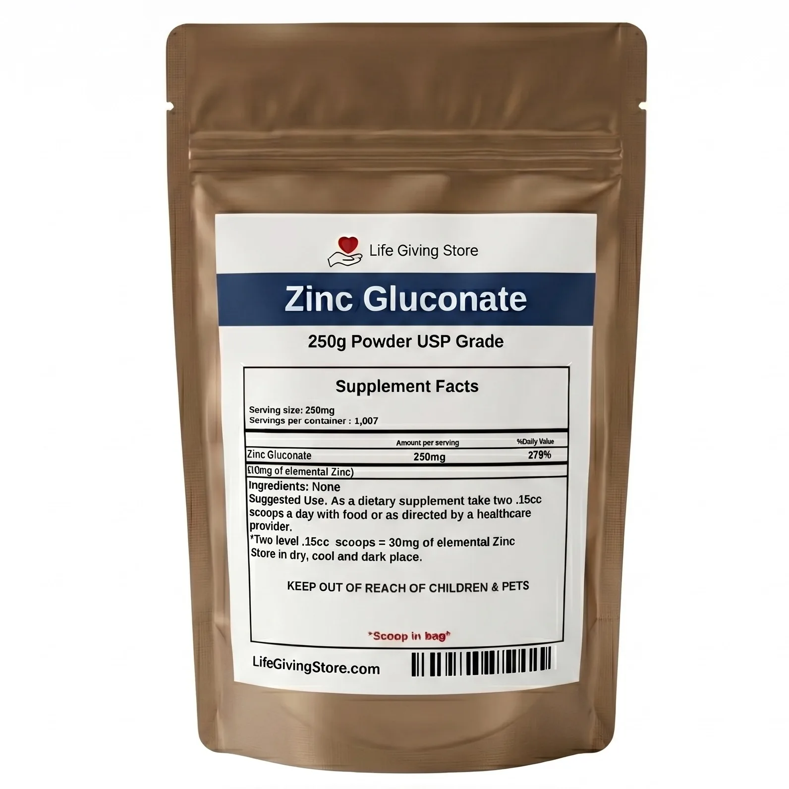 zinc gluconate 250g powder usp grade